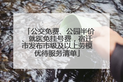 公交免费、公园半价、就医免挂号费,宿迁市发布市级及以上劳模优待服务清单