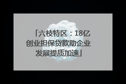六枝特区：18亿创业担保贷款助企业发展提质加速