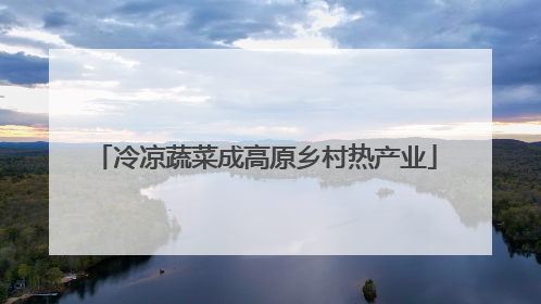 冷凉蔬菜成高原乡村热产业