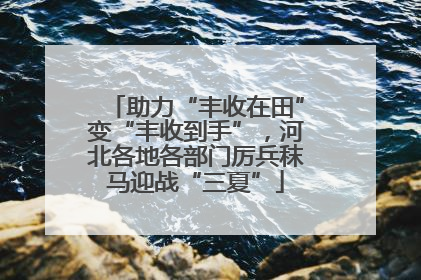助力“丰收在田”变“丰收到手”，河北各地各部门厉兵秣马迎战“三夏”