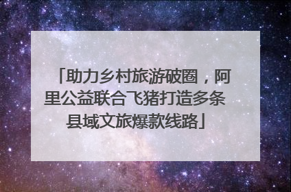 助力乡村旅游破圈，阿里公益联合飞猪打造多条县域文旅爆款线路