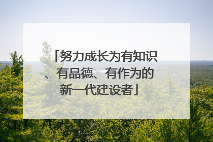 努力成长为有知识、有品德、有作为的新一代建设者