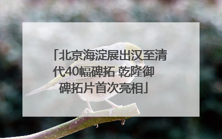 北京海淀展出汉至清代40幅碑拓 乾隆御碑拓片首次亮相