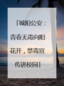 城阳公安：青春无毒向阳花开，禁毒宣传进校园
