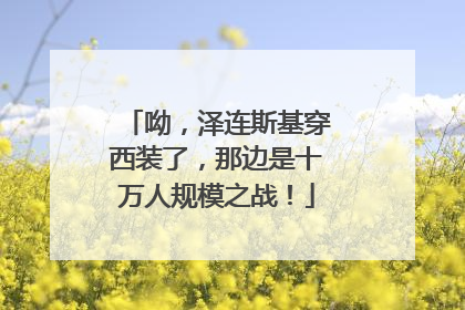 呦，泽连斯基穿西装了，那边是十万人规模之战！