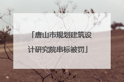唐山市规划建筑设计研究院串标被罚