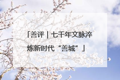 善评｜七千年文脉淬炼新时代“善城”