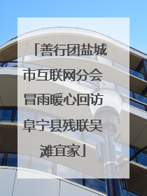 善行团盐城市互联网分会冒雨暖心回访阜宁县残联吴滩宜家