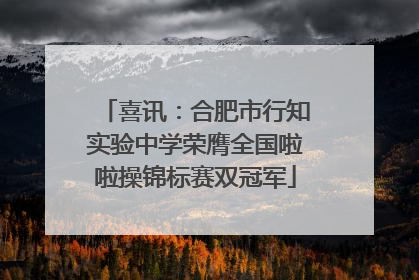 喜讯：合肥市行知实验中学荣膺全国啦啦操锦标赛双冠军