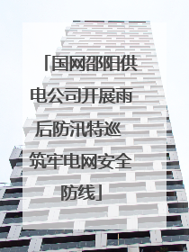 国网邵阳供电公司开展雨后防汛特巡 筑牢电网安全防线