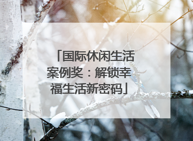 国际休闲生活案例奖：解锁幸福生活新密码