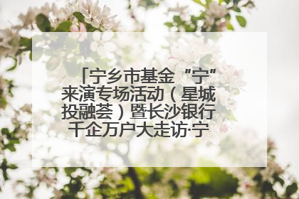 宁乡市基金“宁”来演专场活动（星城投融荟）暨长沙银行千企万户大走访·宁乡专场活动举行