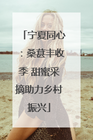 宁夏同心：桑葚丰收季 甜蜜采摘助力乡村振兴