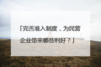 完善准入制度，为民营企业带来哪些利好？