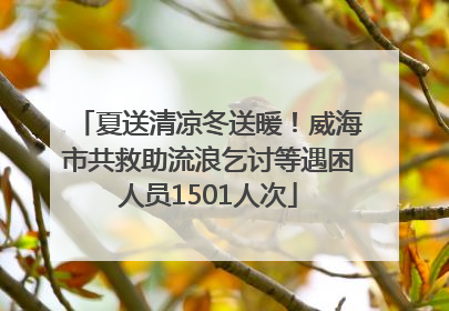 夏送清凉冬送暖！威海市共救助流浪乞讨等遇困人员1501人次