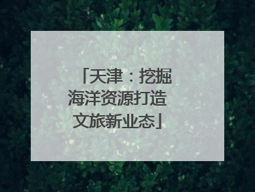 天津：挖掘海洋资源打造文旅新业态