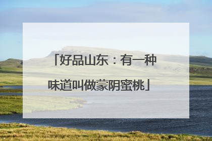 好品山东：有一种味道叫做蒙阴蜜桃