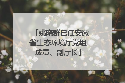 姚晓群已任安徽省生态环境厅党组成员、副厅长