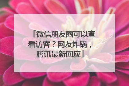 微信朋友圈可以查看访客？网友炸锅，腾讯最新回应