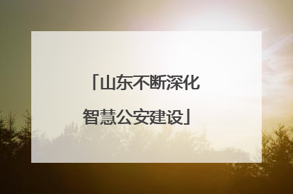 山东不断深化智慧公安建设