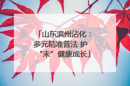 山东滨州沾化：多元精准普法 护“未”健康成长