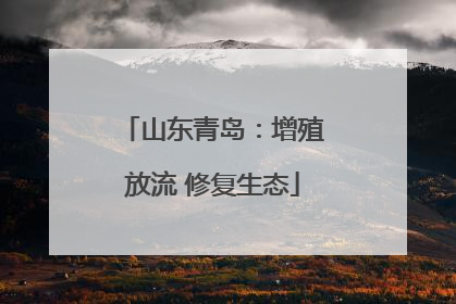 山东青岛：增殖放流 修复生态
