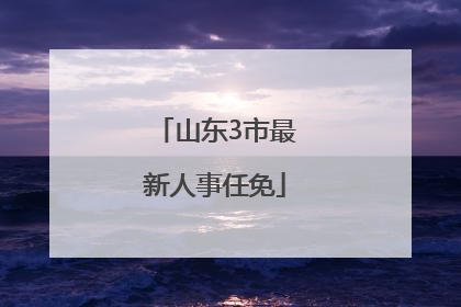 山东3市最新人事任免