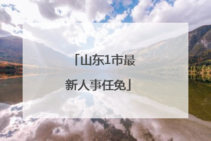 山东1市最新人事任免
