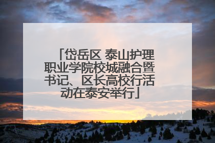 岱岳区 泰山护理职业学院校城融合暨书记、区长高校行活动在泰安举行