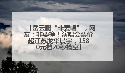 岳云鹏“非要唱”，网友：非要挣！演唱会票价超汪苏泷华晨宇，1580元档20秒抢空