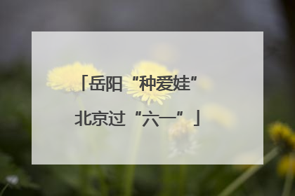 岳阳“种爱娃” 北京过“六一”