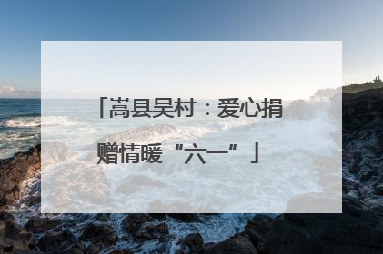 嵩县吴村：爱心捐赠情暖“六一”