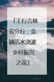 工行吉林省分行：金融活水浇灌 乡村振兴之花