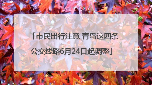 市民出行注意 青岛这四条公交线路6月24日起调整