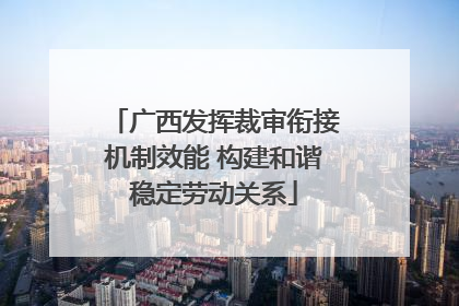 广西发挥裁审衔接机制效能 构建和谐稳定劳动关系