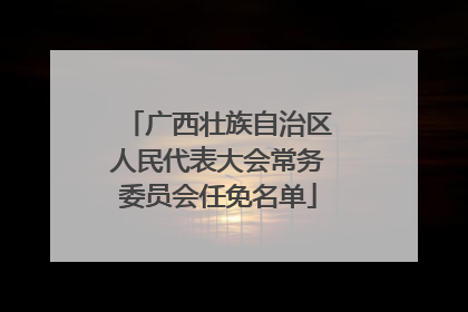 广西壮族自治区人民代表大会常务委员会任免名单