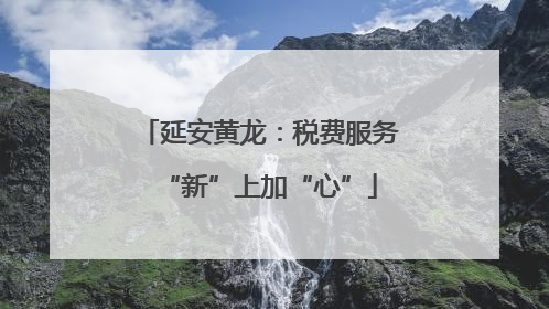 延安黄龙：税费服务“新”上加“心”