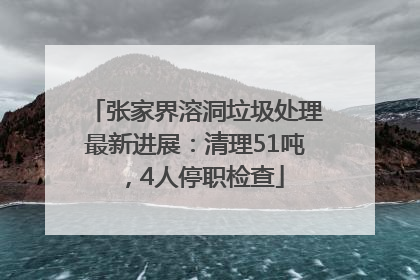 张家界溶洞垃圾处理最新进展：清理51吨，4人停职检查