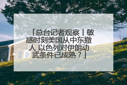 总台记者观察丨敏感时刻美国从中东撤人 以色列对伊朗动武条件已成熟？