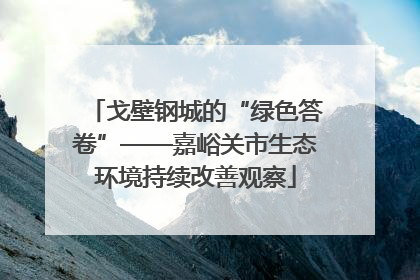 戈壁钢城的“绿色答卷”——嘉峪关市生态环境持续改善观察