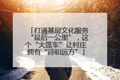 打通基层文化服务“最后一公里”，这个“大篷车”让村庄拥有“诗和远方”
