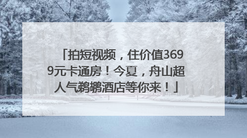 拍短视频，住价值3699元卡通房！今夏，舟山超人气鹈鹕酒店等你来！