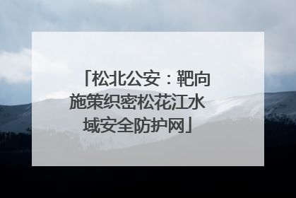 松北公安：靶向施策织密松花江水域安全防护网