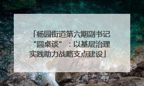杨园街道第六期副书记“圆桌谈”：以基层治理实践助力战略支点建设