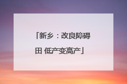 新乡：改良障碍田 低产变高产