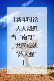 新华时论｜人人都想当“南哥”，共同成就“苏大强”