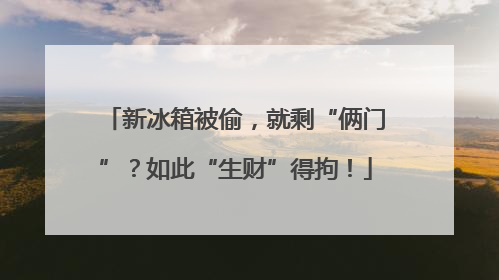 新冰箱被偷，就剩“俩门”？如此“生财”得拘！