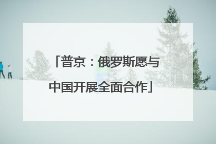 普京：俄罗斯愿与中国开展全面合作
