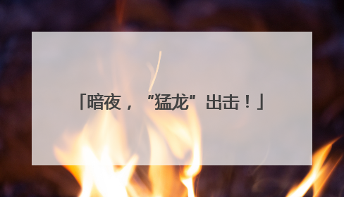 暗夜，“猛龙”出击！