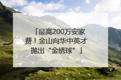 最高200万安家费！金山向华中英才抛出“金绣球”